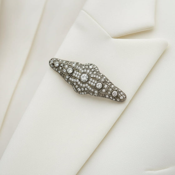Art Deco Diamond Platinum Bar Brooch