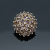 Tanzanite and Diamond Flower 14K Yellow Gold Ring