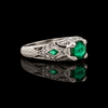 Estate Emerald & Diamond Platinum Ring