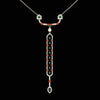 Diamond, Coral, Emerald, Pearl and Onyx 18K White Gold Necklace