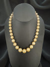 Golden South Sea Pearls 9 x 13mm 14k Yellow Gold Diamond Necklace