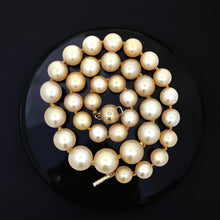  Golden South Sea Pearls 9mmx13mm 14k Yellow Gold Diamond Necklace