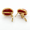 Italian Coral and 18Kt Yellow Gold Earrings