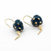 Italian Designer Valentini Blue Enamel and 18Kt Yellow Gold Earrings