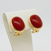 Italian Coral and 18Kt Yellow Gold Earrings