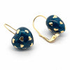 Italian Designer Valentini Blue Enamel and 18Kt Yellow Gold Earrings