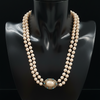 Circa 1960's Italian Angel Skin Coral and Turquoise 14kt. Yellow Gold Necklace