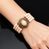 Circa 1960's Italian Angel Skin Coral and Turquoise 14kt. Yellow Gold Bracelet