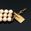 Circa 1960's Italian Angel Skin Coral and Turquoise 14kt. Yellow Gold Necklace