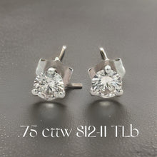  Diamond Dealer Retirement Event Champagne 0.75 cttw Round Brilliant Cut Diamond Stud Earrings 15584