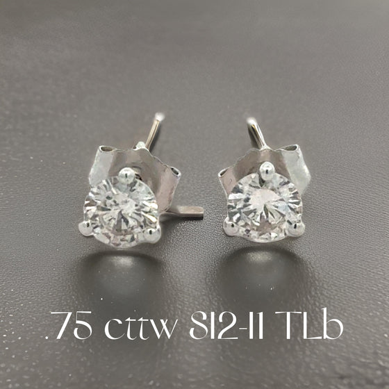 Diamond Dealer Retirement Event Champagne 0.75 cttw Round Brilliant Cut Diamond Stud Earrings 15584