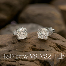  Diamond Dealer Retirement Event Champagne 1.50 cttw Round Brilliant Cut Diamond Stud Earrings 15597