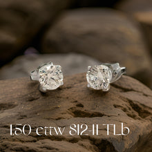  Diamond Dealer Retirement Event Champagne 1.50 cttw Round Brilliant Cut Diamond Stud Earrings 15595