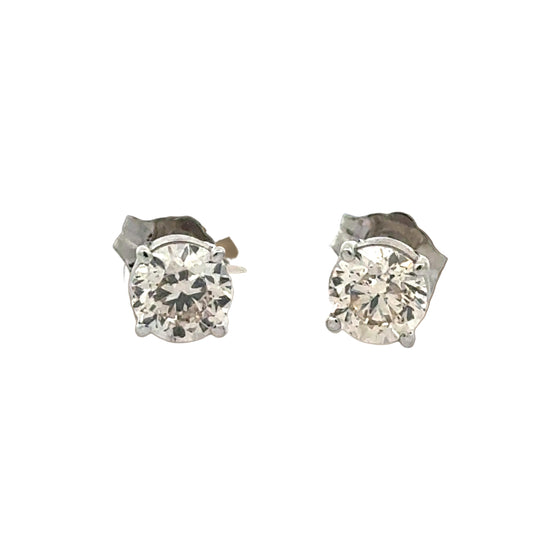 Champagne 1.00 cttw Round Brilliant Cut Diamond Stud Earrings