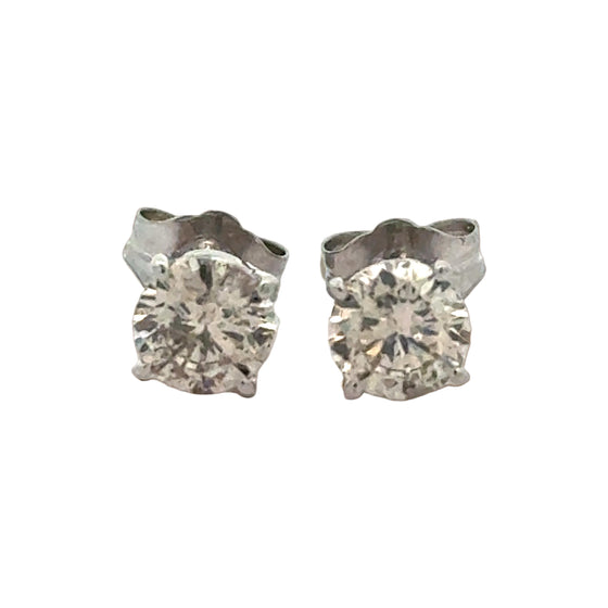 Champagne 1.00 cttw Round Brilliant Cut Diamond Stud Earrings