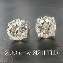  Diamond Dealer Retirement Event Champagne 2.00 cttw Round Brilliant Cut Diamond Stud Earrings 15599