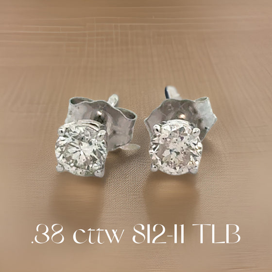Diamond Dealer Retirement Event Champagne 0.38 cttw Round Brilliant Cut Diamond Stud Earrings 15571