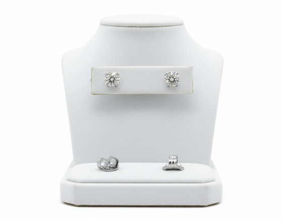 Champagne 0.14 cttw Round Brilliant Cut Diamond Stud Earrings