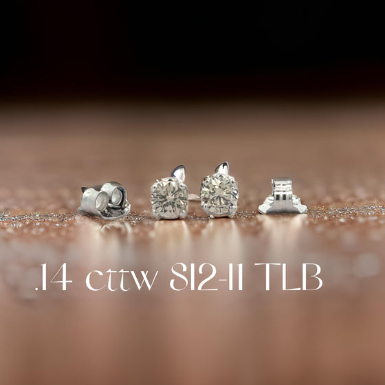 Diamond Dealer Retirement Event Champagne 0.14 cttw Round Brilliant Cut Diamond Stud Earrings 15564