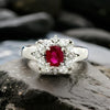 Estate Ruby Fine Oval .53cttw and Diamond Ring 15267