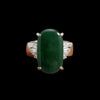 Estate 4.75 ct Jadeite Diamond Platinum Ring 14985