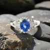 Estate 1.91 ct Fine Oval Sapphire Diamond Platinum Ring 14207