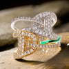 Fashionista Diamond and 18K White and Yellow Gold Ring