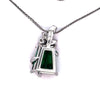California Estate Fancy Cut Green Tourmaline 7.27 ct Diamond Platinum Necklace 15613