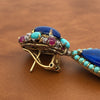 Vintage 1960's Lapis, Turquoise, Diamond, Ruby 14K Yellow/White Gold Detachable Dangle Earrings