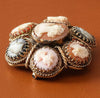 Vintage Italian Multi Carved Cameo 14K Yellow Gold Pendant Brooch