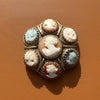 Vintage Italian Multi Carved Cameo 14K Yellow Gold Pendant Brooch