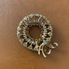 Vintage Opal and Diamond Wreath 14K Yellow Gold Pendant/Brooch