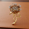 Vintage Italian "En Tremblant" Moving Petals Diamond and 14k/18k Yellow/White Gold Flower Brooch