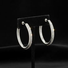  Designer Arato Of Italy Diamond In/Out Hoop 18K White Gold Earrings