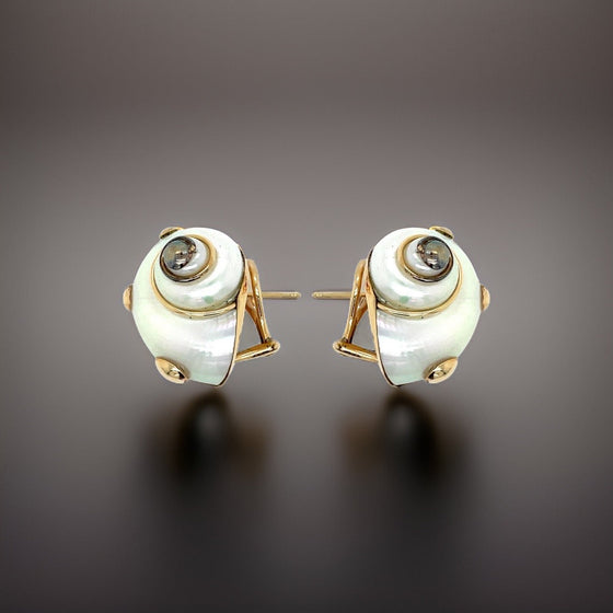 Mazza Mother of Pearl and 14K Yellow Gold Shell Earrings