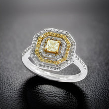  Effy White and Yellow Diamond and 14K White and Yellow Gold Ring