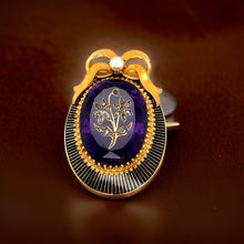  Circa 1890's Amethyst, Pearl, Diamond and 18K Yellow Gold Pendant/Brooch