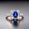 Sapphire and Diamond Platinum Ring