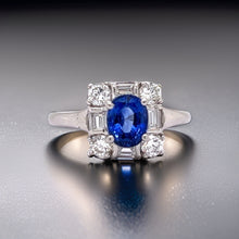  Sapphire and Diamond Platinum Ring