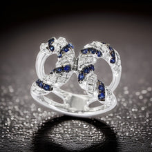  Effy .64 ctw Sapphire, Diamond and 14K White Gold Ring