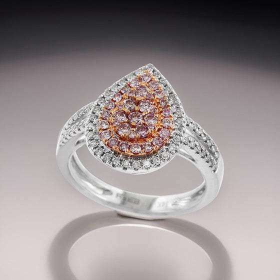 Effy Pink and White Diamond and 14K White and Rose Gold Ring