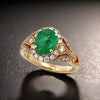 Effy 1.52 ct Emerald, Diamond and 14K Yellow Gold Halo Ring