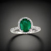 Effy 1.52 ct Emerald, Diamond and 14K White Gold Halo Ring