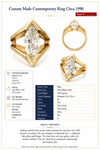 Estate Diamond (GIA) 5.26ct Marquise 14ct Yellow Gold Ring