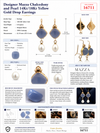 Estate Designer Mazza Chalcedony and Pearl 14Kt/18Kt Yellow Gold Drop Earring