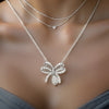 Clyde Duneier Diamond and 14K White Gold Bow Necklace
