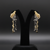 Diamond and 18K Yellow Gold and Black Rhodium Horse Earrings