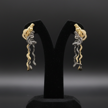  Diamond and 18K Yellow Gold and Black Rhodium Horse Earrings