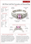 14K White Gold Pink Tourmaline and Diamond Ring 14849
