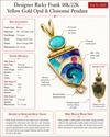 Estate Designer Ricky Frank 18K/22K Yellow Gold Opal & Cloisonne Pendant